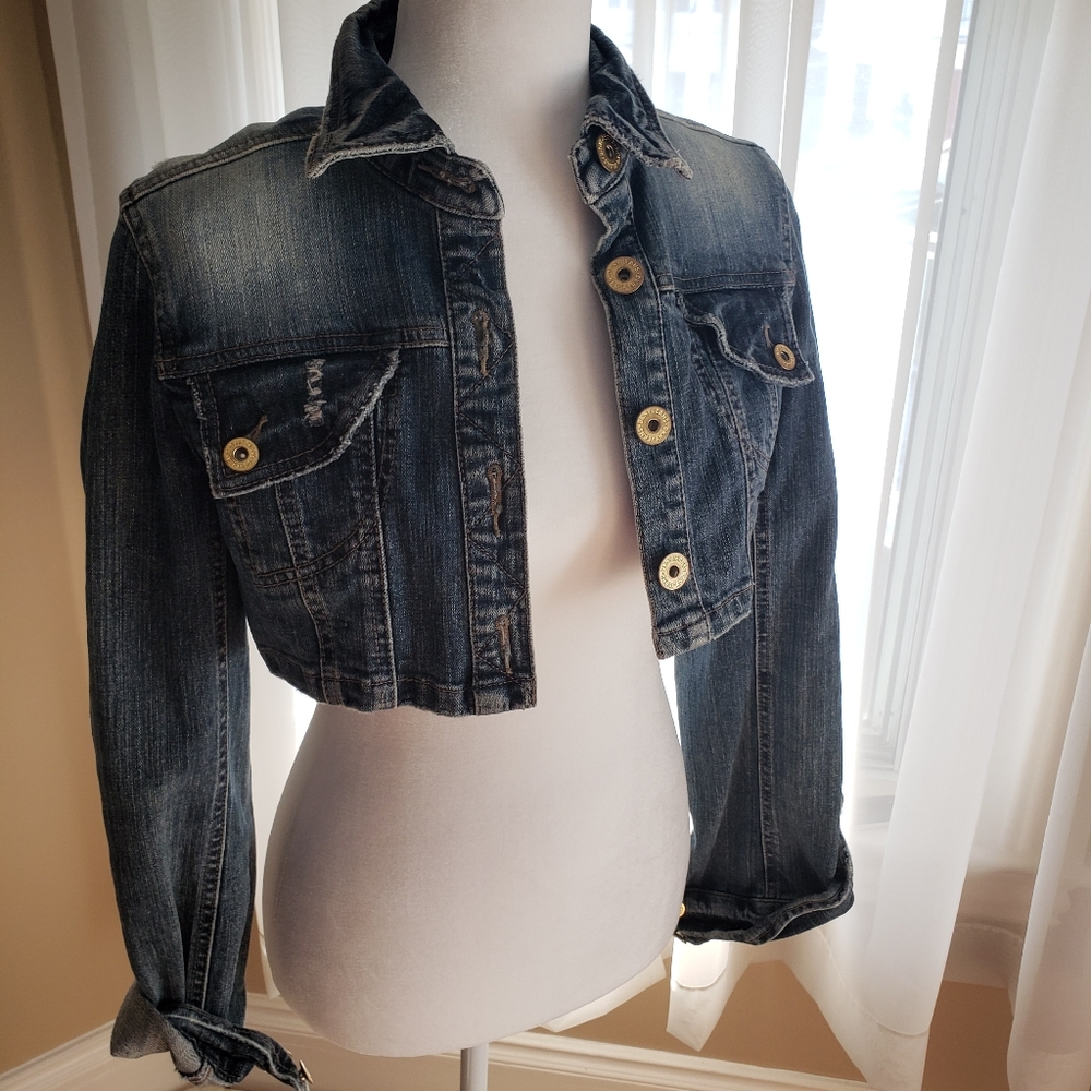 DKNY Jeans Cropped Denim Jacket